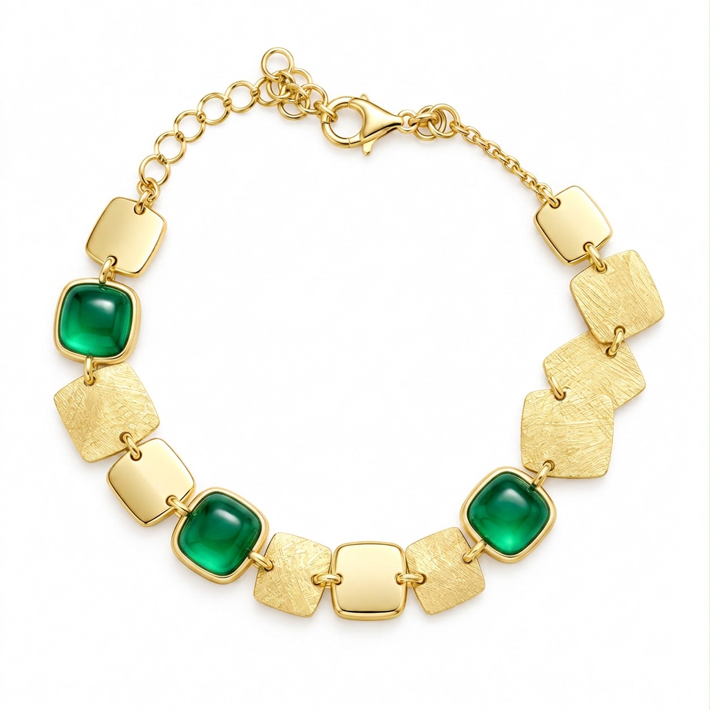 Bracciale con pietre verdi