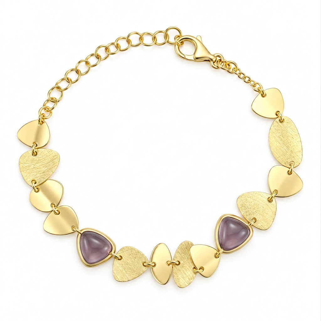 Bracciale con pietre violacee