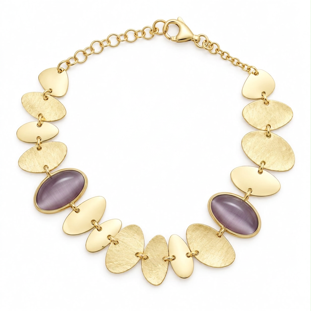 Bracciale con pietre violacee