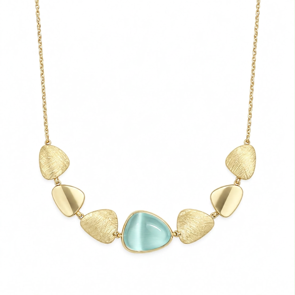 Collana con pietra acquamarina