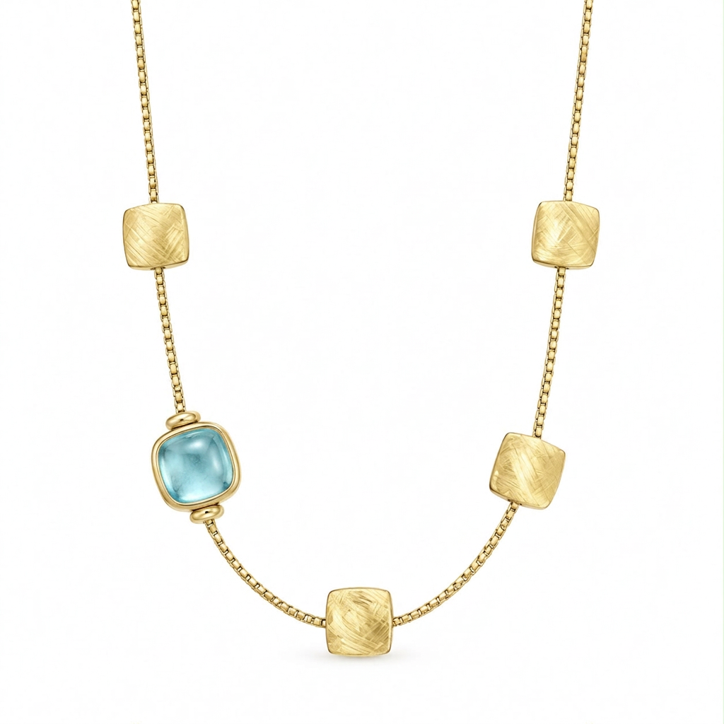 Collana con pietra acquamarina