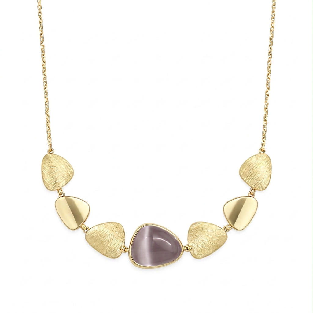 Collana con pietra viola neutro