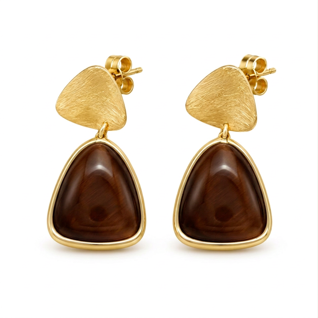 Orecchini con pietre marrone scuro
