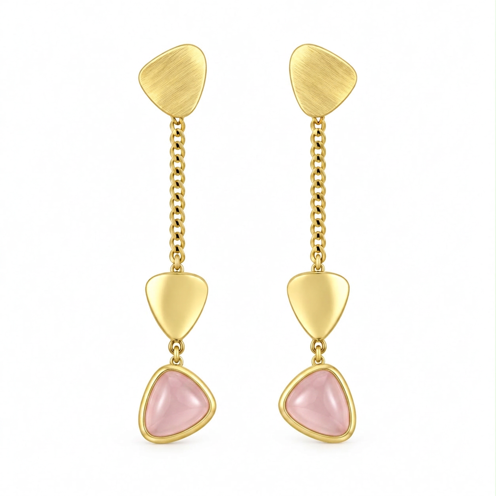 Orecchini con pietre rosa chiaro