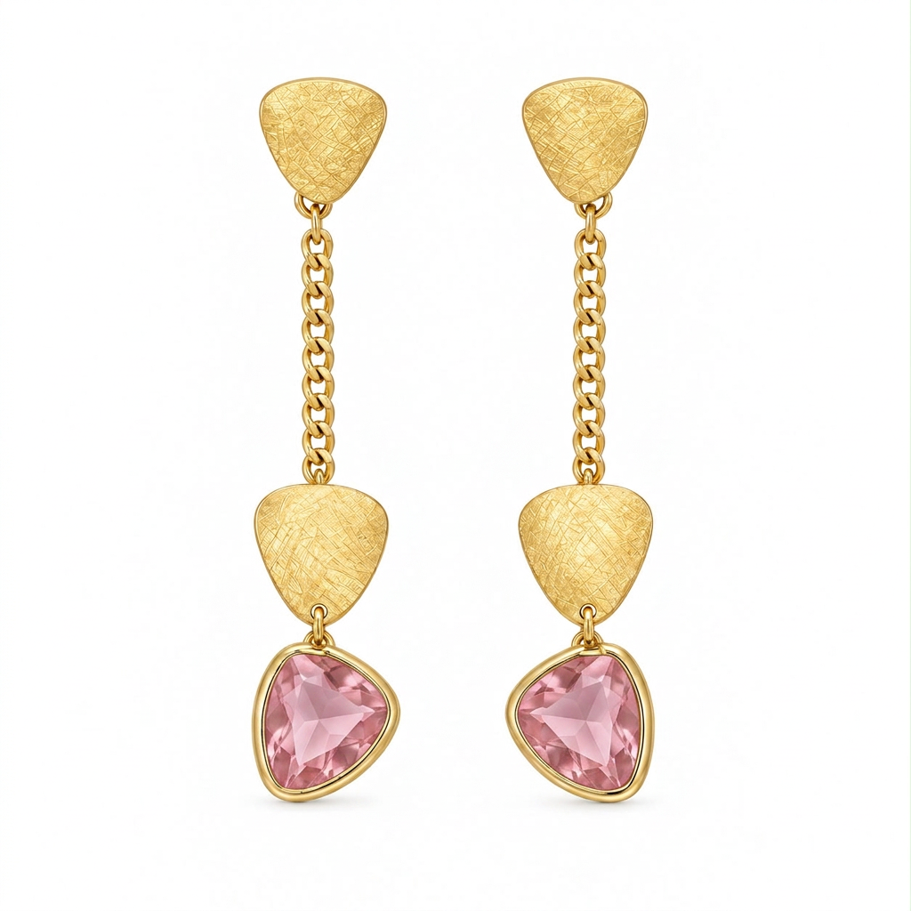 Orecchini con pietre rosa