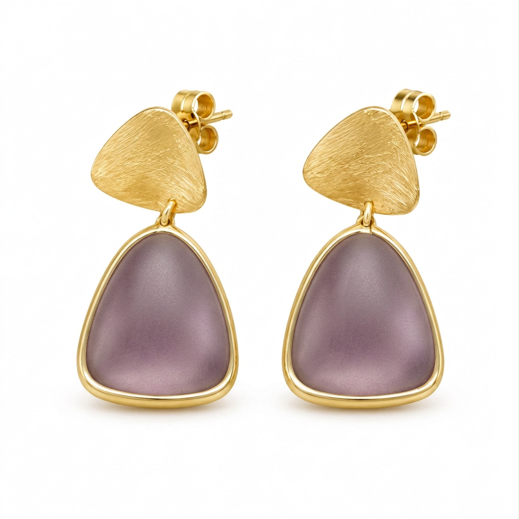Orecchini con pietre violacee opache